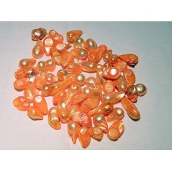 Nacre perle de culture perle percée irrégulière 6 à 20mm teintée rose orangé fil 57 perles gemme chakra os régénère