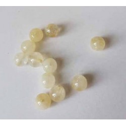Quartz jaune perle percée pierre fine 6mm lot 30pcs gemme reiki chakra couronne