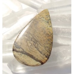 Jaspe paysage kalahari cabochon pierre fine 34x19x6mm gemme reiki chakra racine magique lithothérapie accouchement