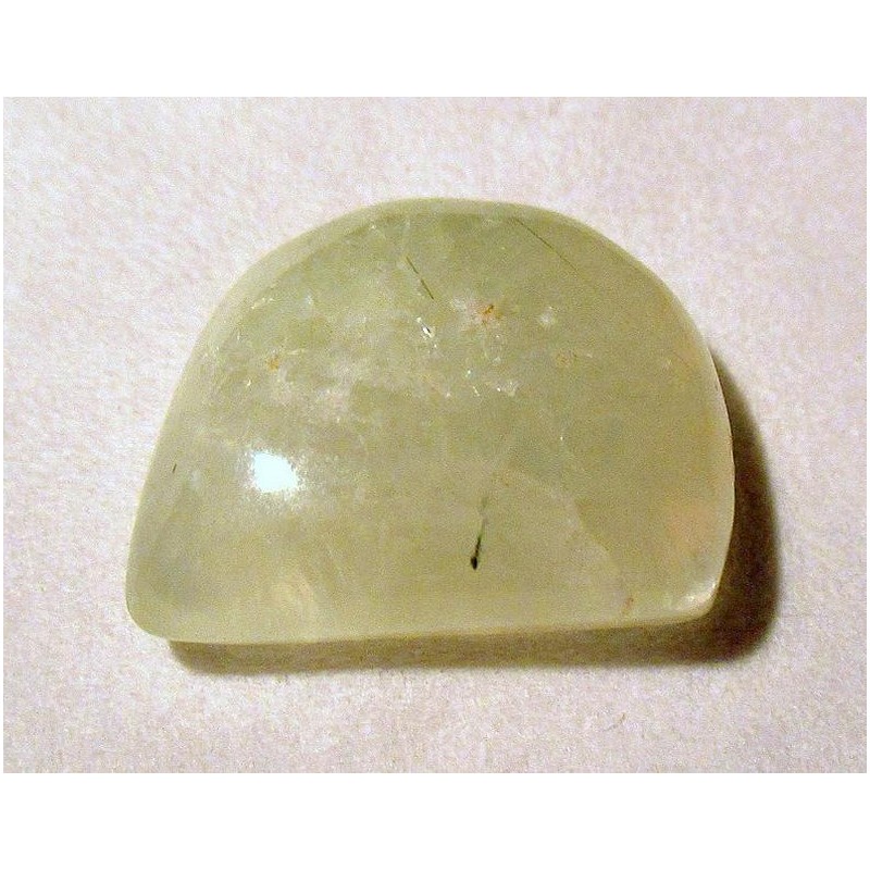 Préhnite cabochon pierre fine 16x13x5mm gemme reiki chakra plexus solaire coeur acné asthme douleur dos digestion prise décision