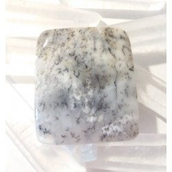 Agate dendrite cabochon pierre fine 31x28x3mm gemme multicolore reiki chakra plexus solaire racine coeur
