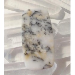 Agate dendrite cabochon pierre fine 30x17x2mm gemme multicolore reiki chakra plexus solaire racine coeur